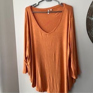 Cato Est 1946 26/28 Tunic Orange V Neck Stretch Roomy Comfy Very Soft